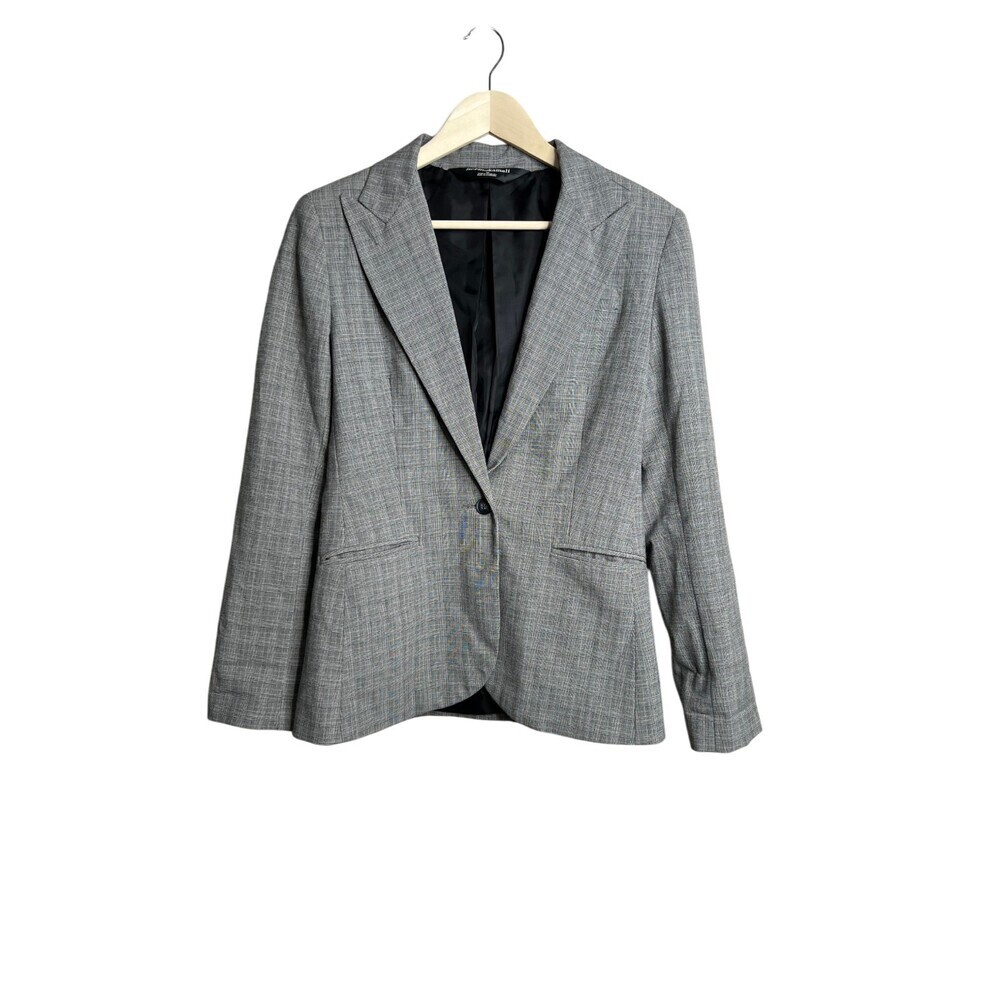 Norma Kamali Glen Plaid Single Breasted Blazer Size 10 Classic Preppy - Picture 2 of 6